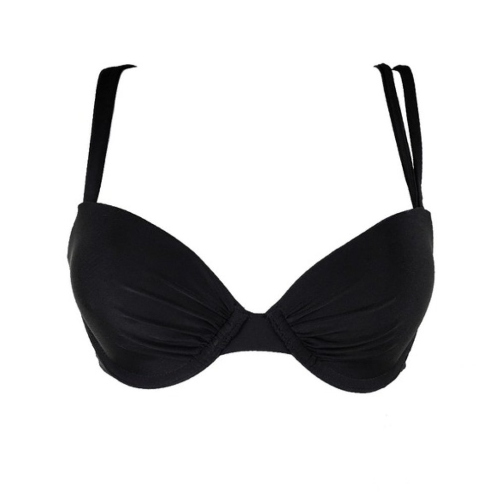 Aerie Womens Black Single Double Strap Swimsuit Bikini Top Size 34B NWT